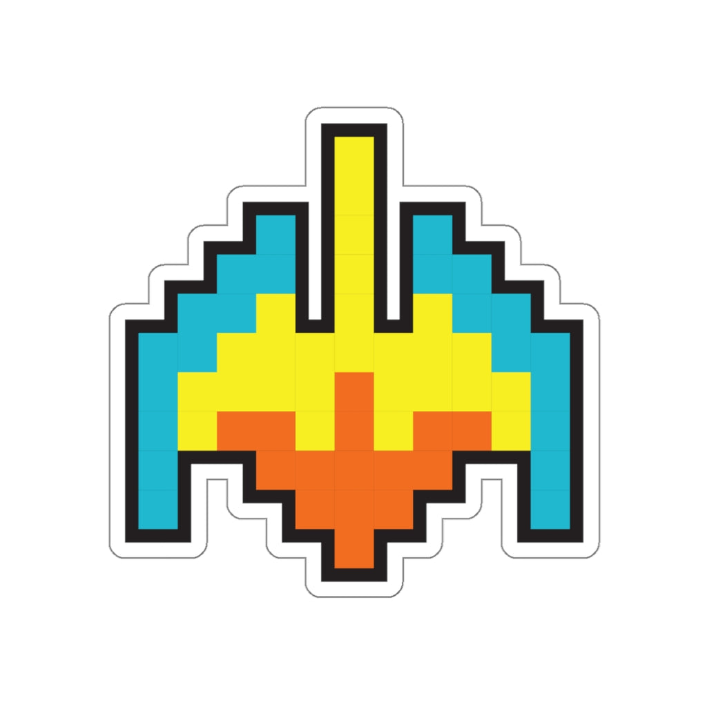 8-bit Legends: Galaga Galaxian Flagship die-cut stickers - Rerun Designs