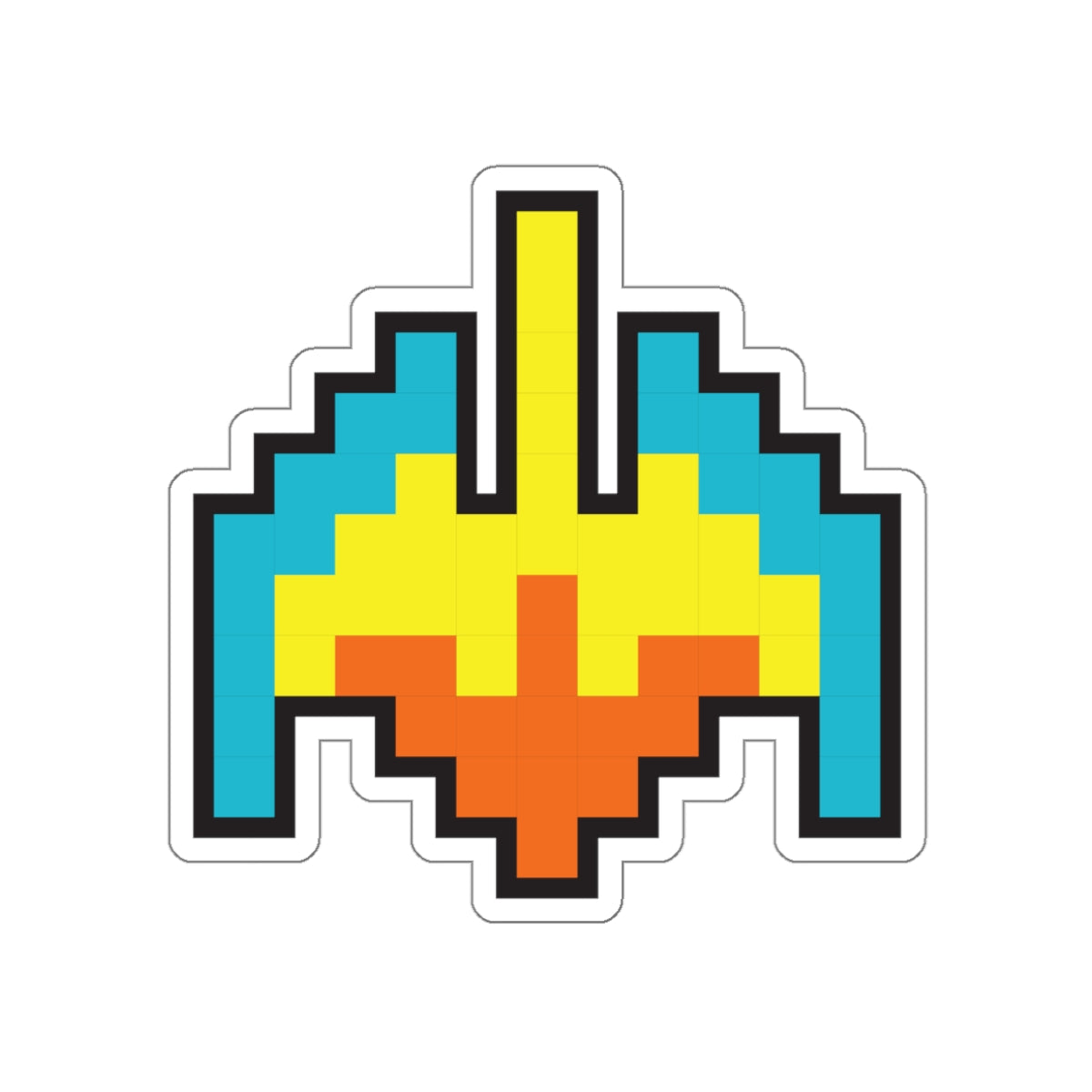 8-bit Legends: Galaga Galaxian Flagship die-cut stickers | Rerun Designs