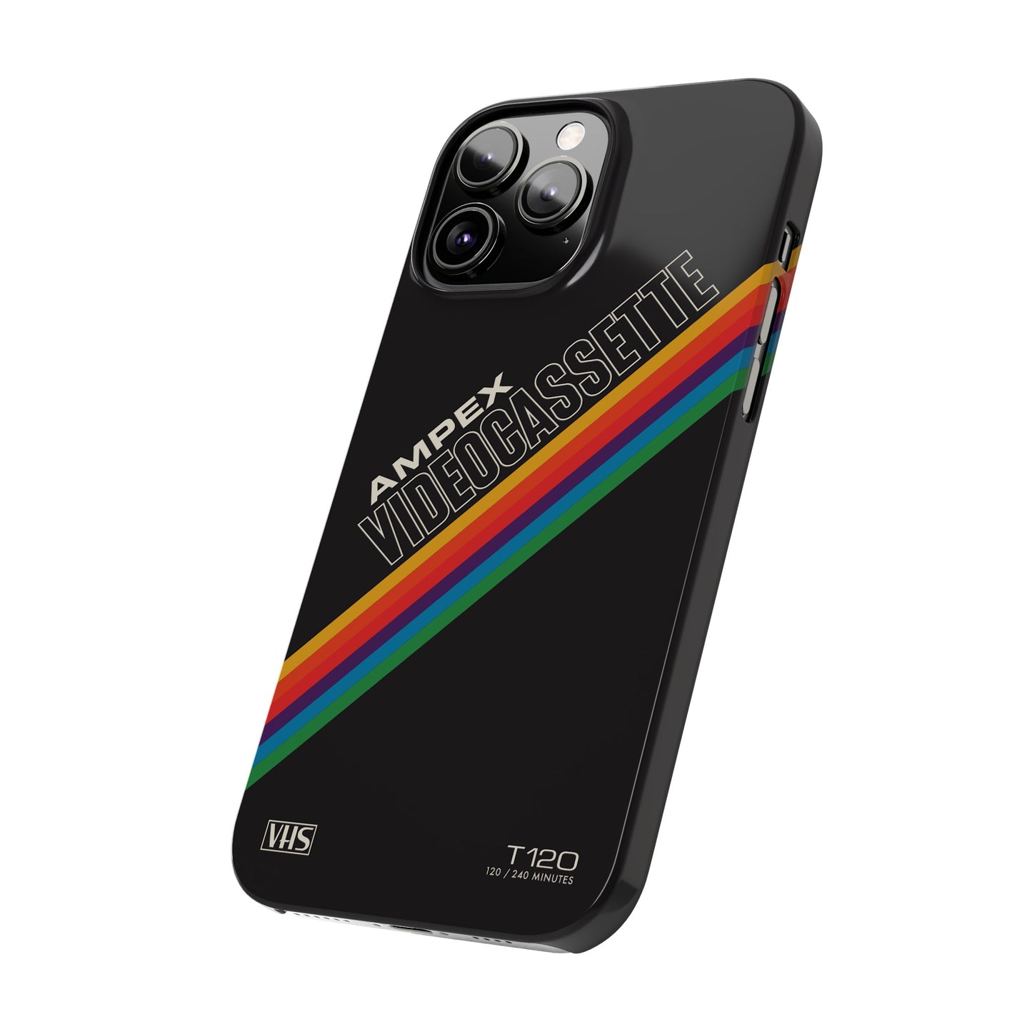 VHS Visions - retro AMPEX T-120 VHS tape inspired slim iPhone cases