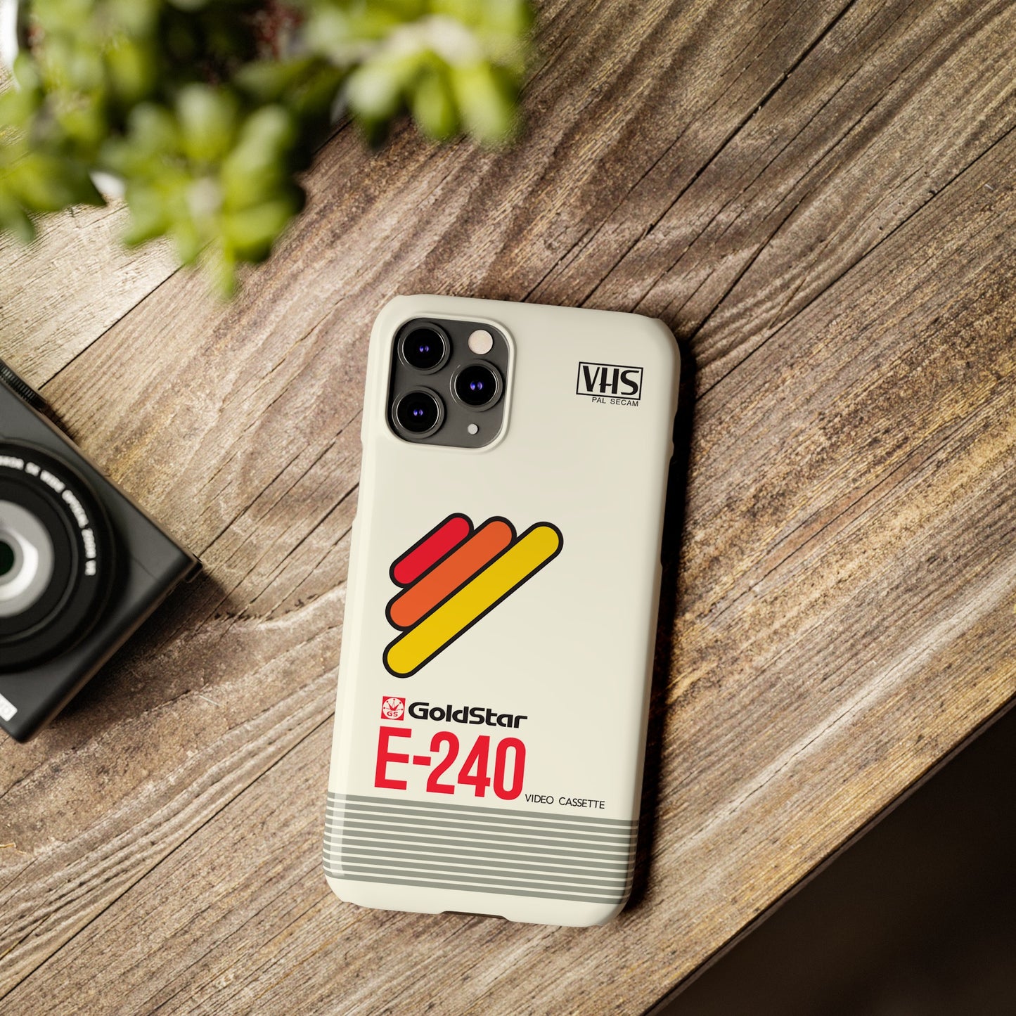 VHS Visions - retro Goldstar E-240 VHS tape inspired slim iPhone cases