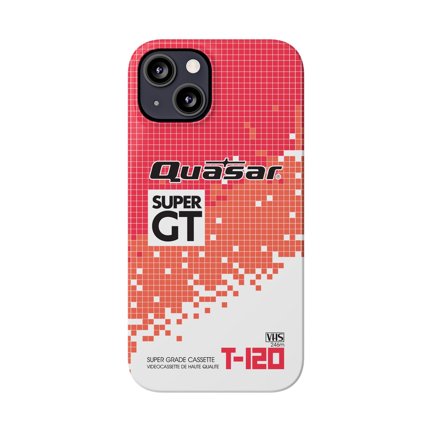 VHS Visions - retro Quasar Super GT T-120 VHS tape inspired slim iPhone cases