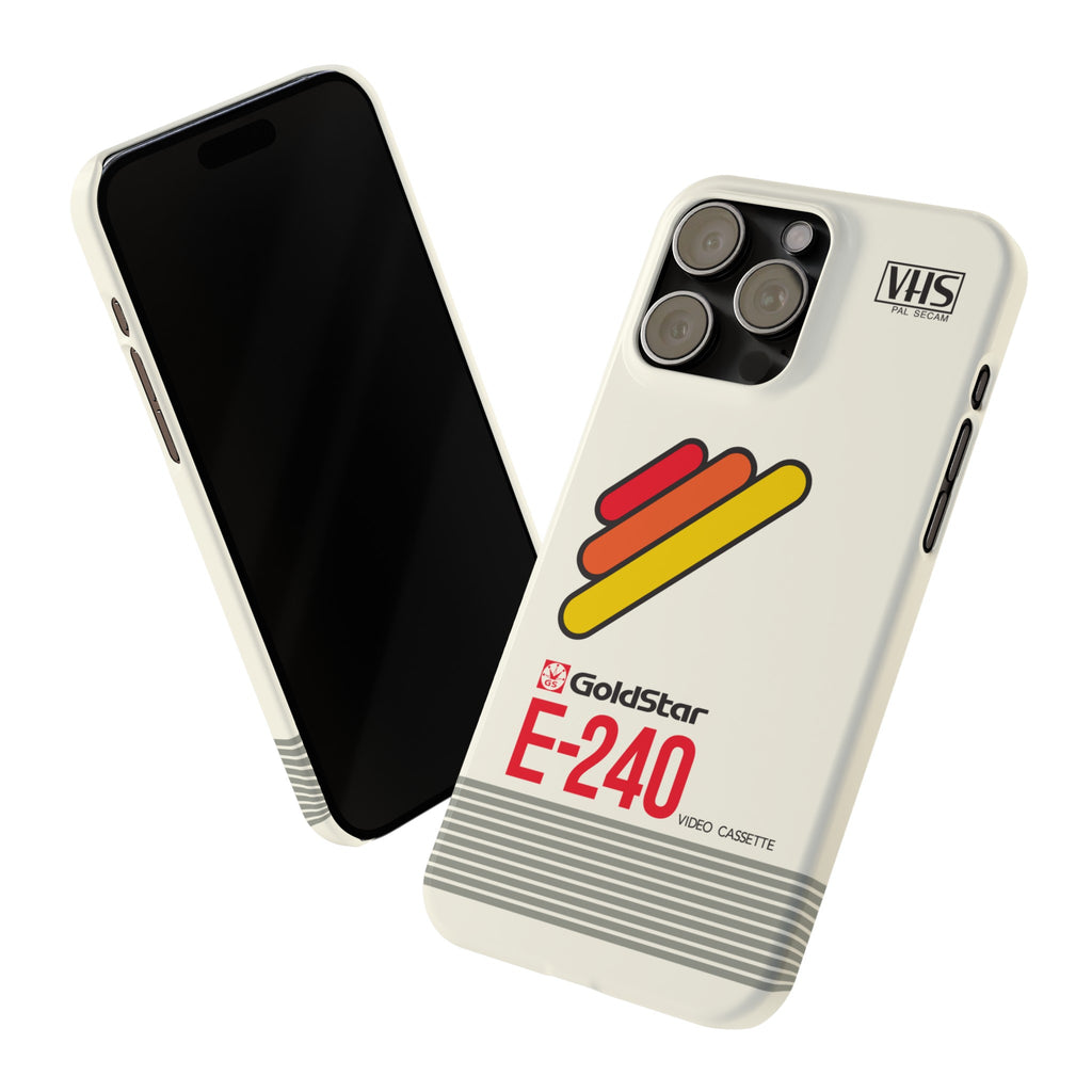 VHS Visions - retro Goldstar E-240 VHS tape inspired slim iPhone cases