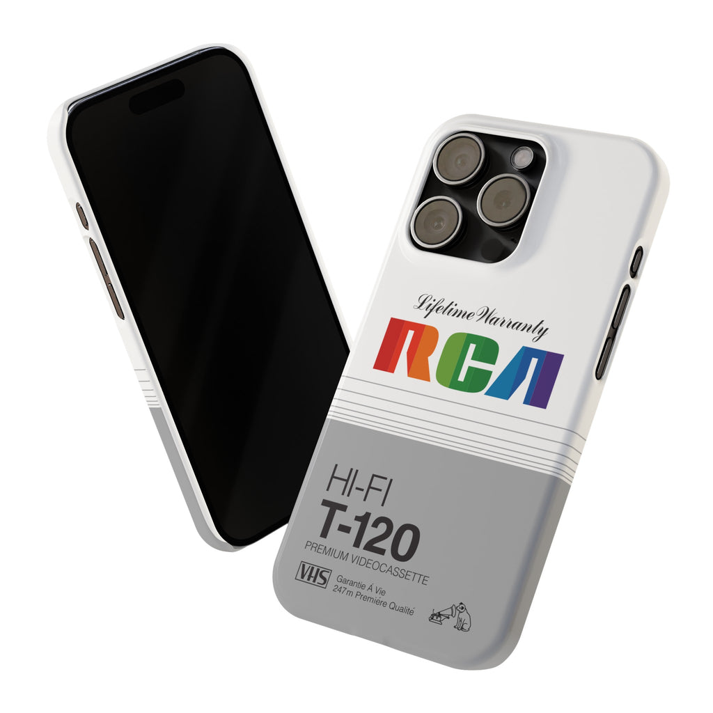 VHS Visions - retro RCA HI FI T-120 VHS tape inspired slim iPhone cases