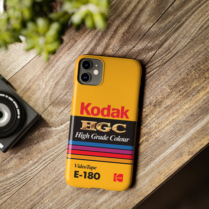 VHS Visions - retro Kodak HGC High Grade Colour E-180 VHS tape inspired slim iPhone cases