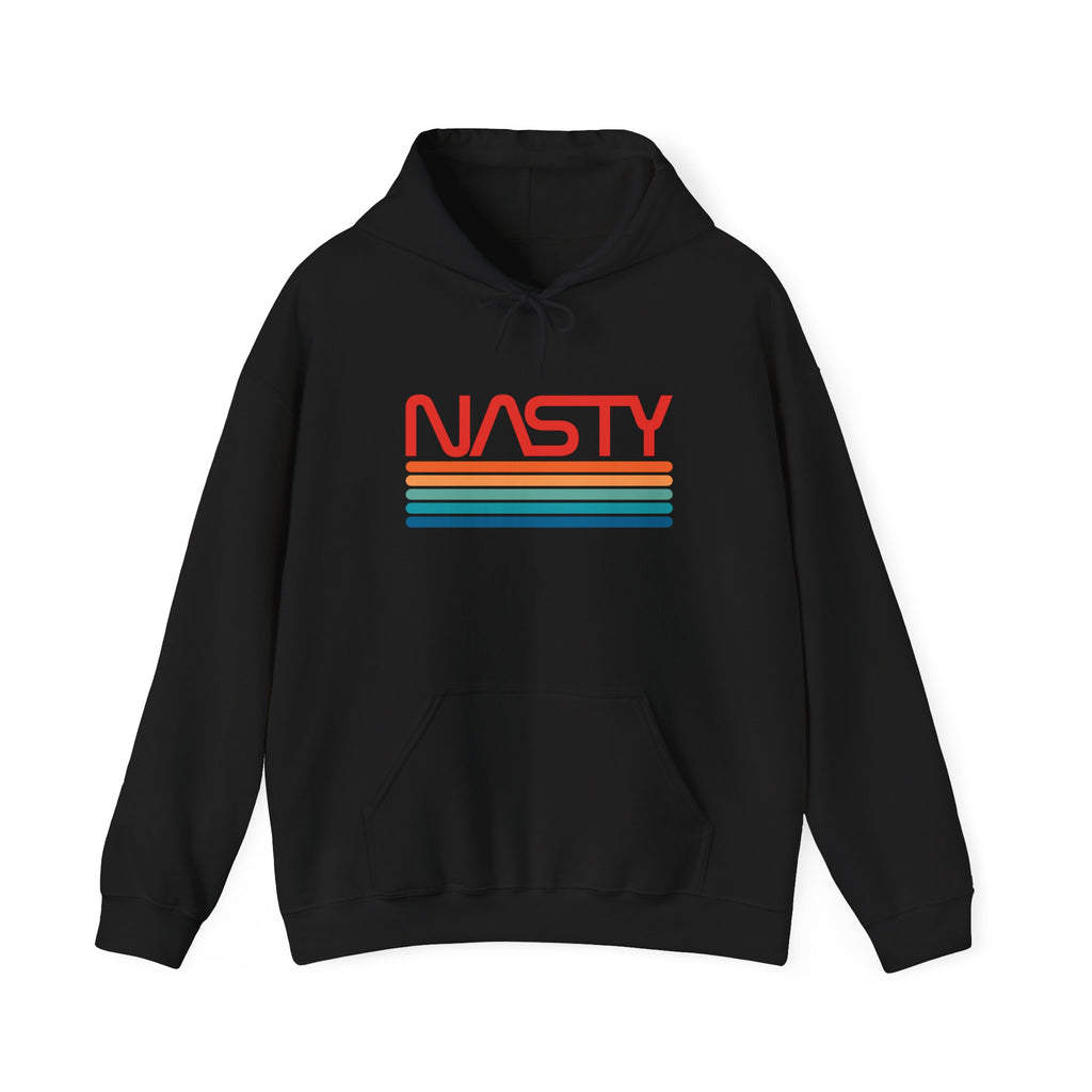 NASTY vintage rainbow NASA logo inspired unisex hooded sweatshirt