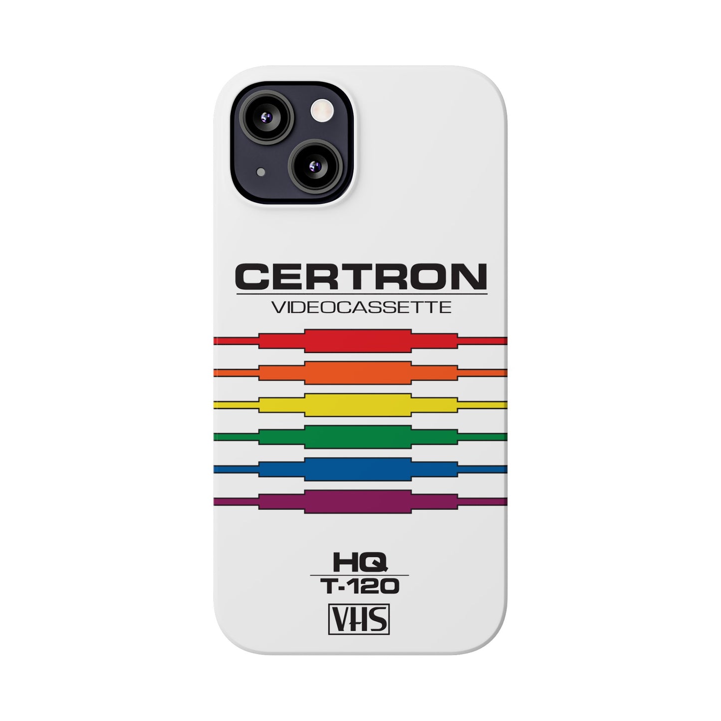 VHS Visions - retro Certron HQ T-120 VHS tape inspired slim iPhone cases