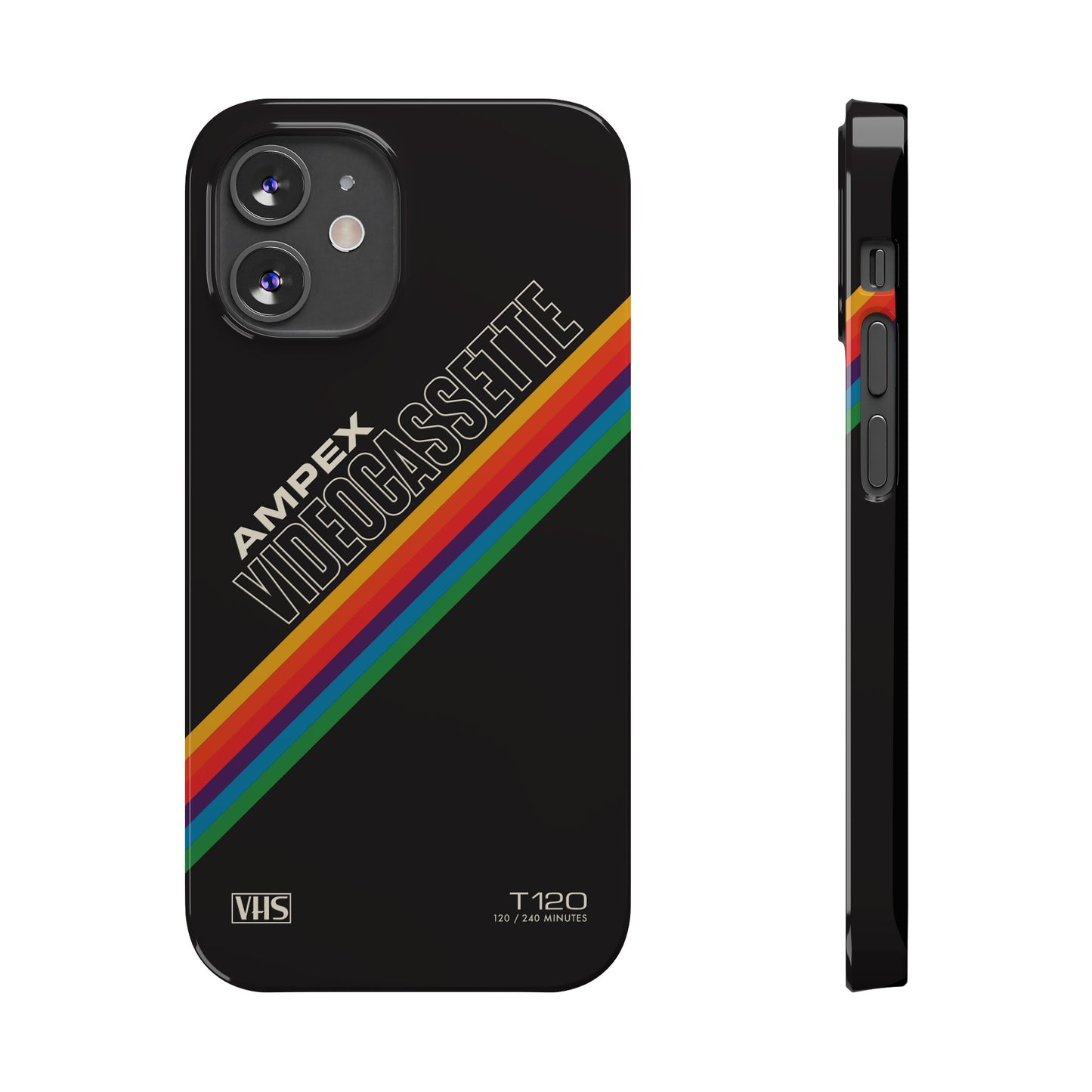 VHS Visions - retro AMPEX T-120 VHS tape inspired slim iPhone cases