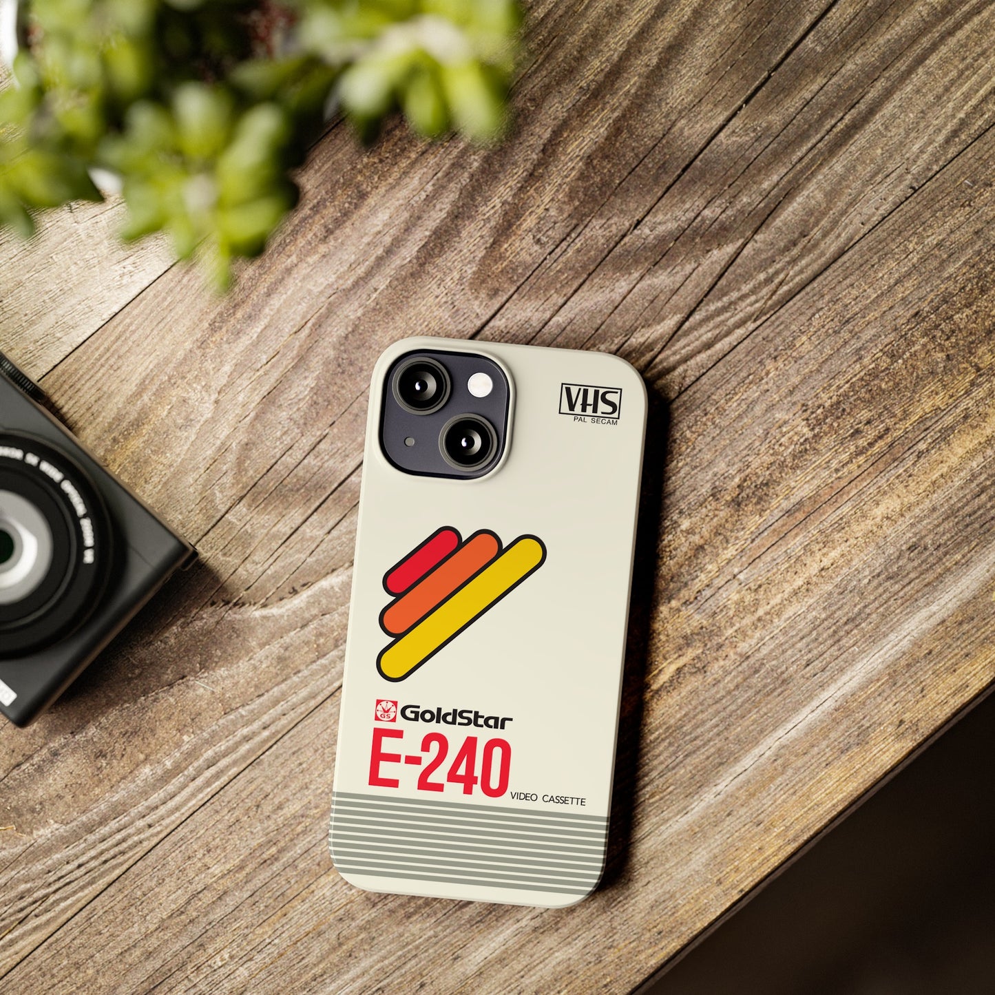 VHS Visions - retro Goldstar E-240 VHS tape inspired slim iPhone cases
