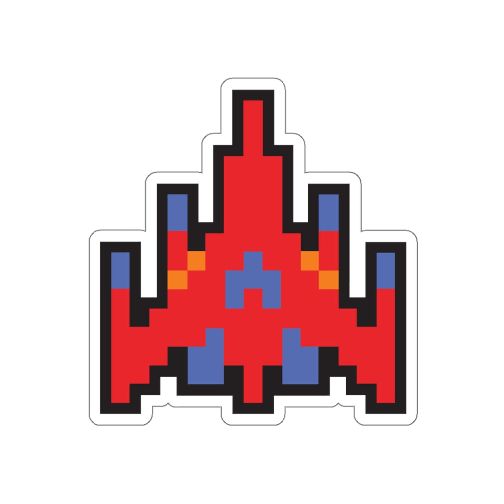 8-bit Legends: Galaga Red Fighter die-cut stickers - Rerun Designs