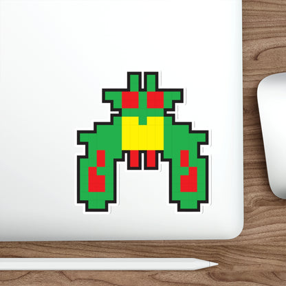 8-bit Legends: Galaga Green Boss die-cut stickers