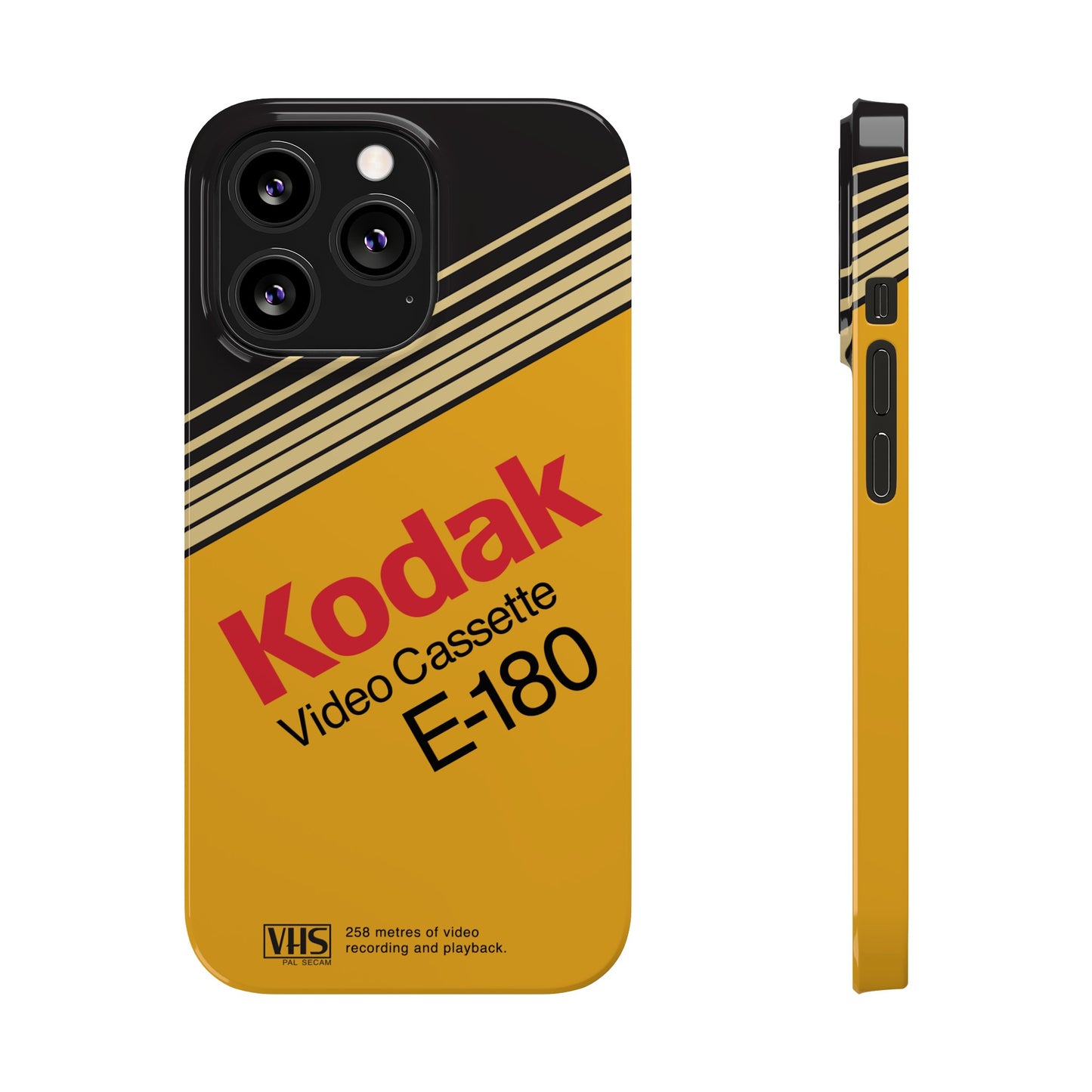 VHS Visions - retro Kodak E180 VHS tape inspired slim iPhone cases