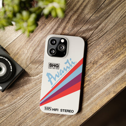 VHS Visions - retro Avanti SHG VHS tape inspired slim iPhone cases