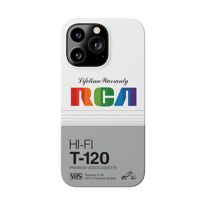 VHS Visions - retro RCA HI FI T-120 VHS tape inspired slim iPhone cases
