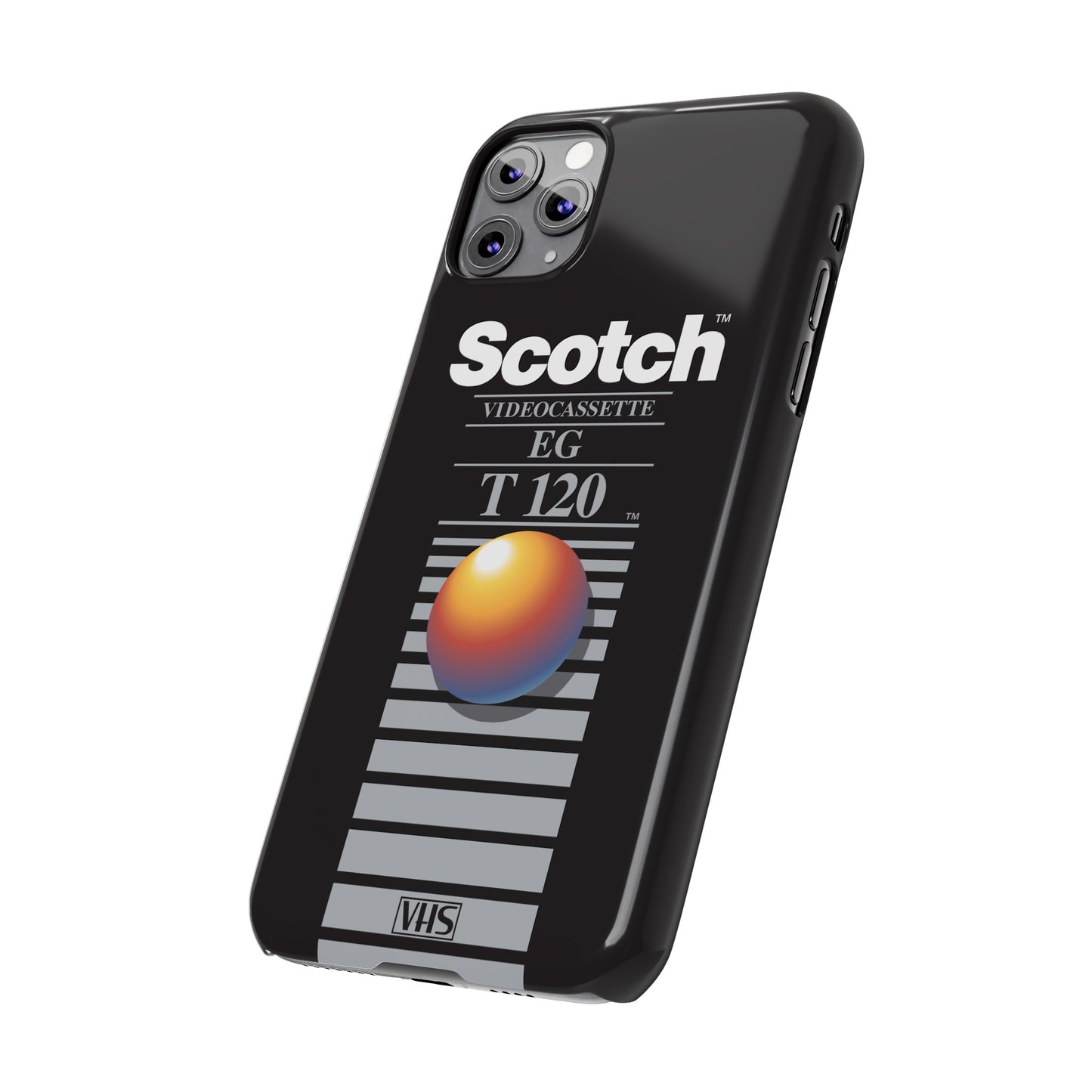 VHS Visions - retro Scotch EG T120 VHS tape inspired slim iPhone cases