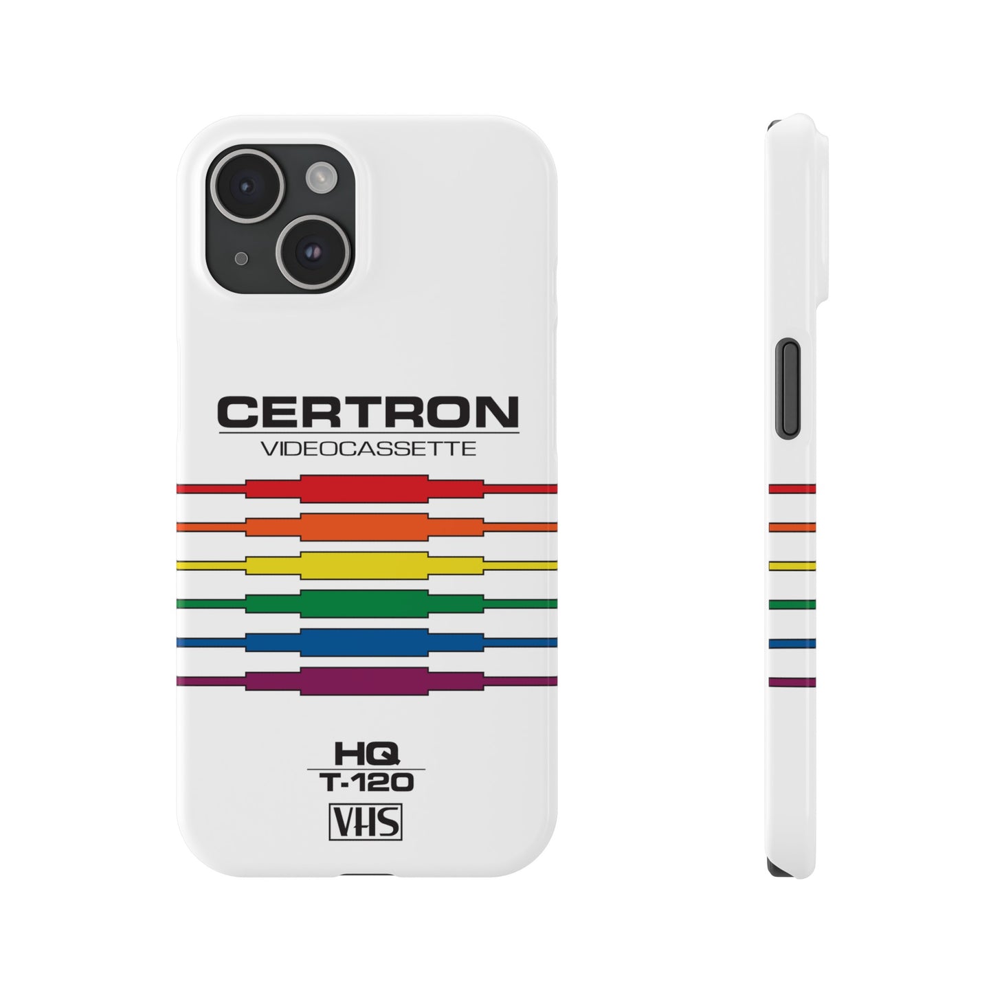 VHS Visions - retro Certron HQ T-120 VHS tape inspired slim iPhone cases