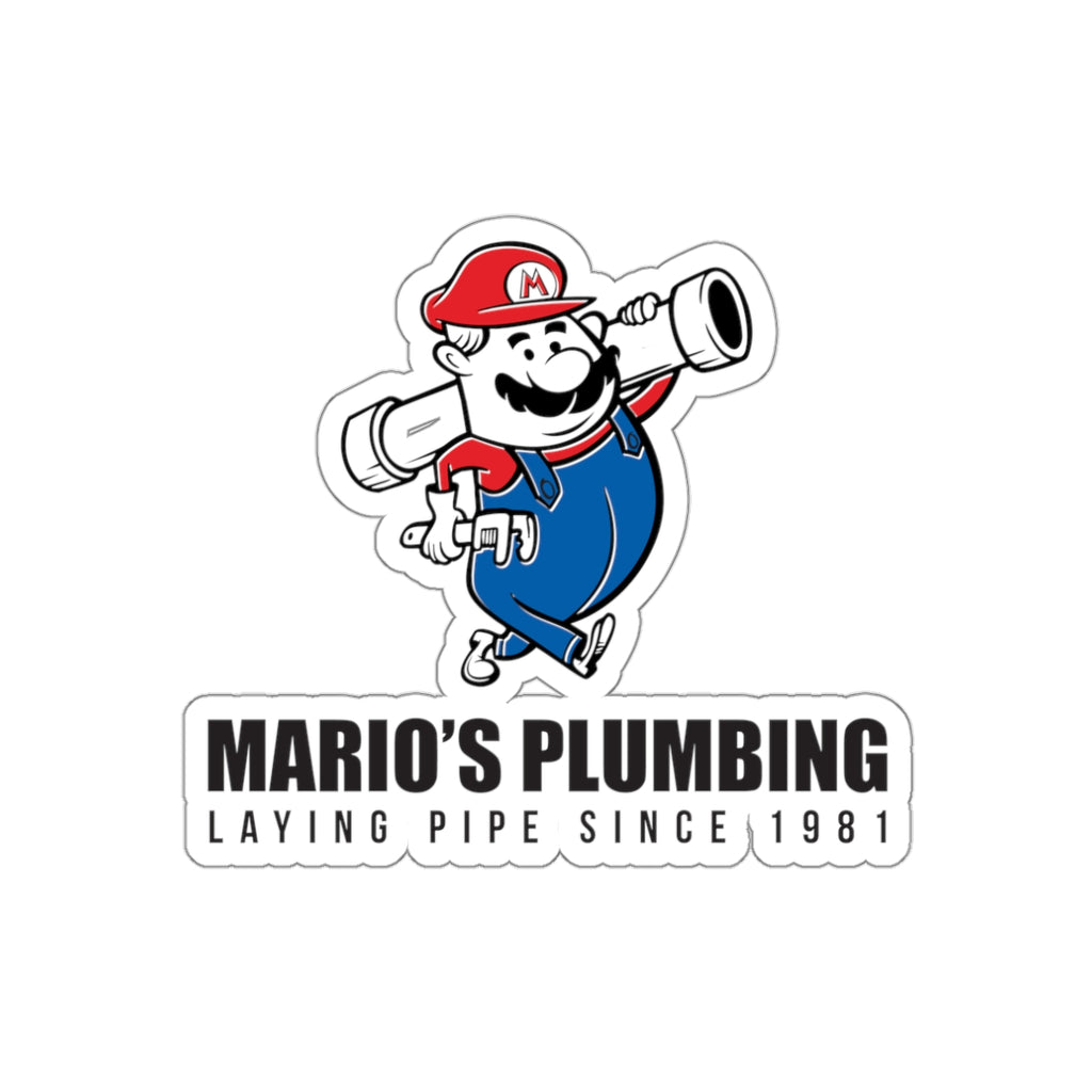 Marios Plumbing Laying Pipe Since 1981 - vinyl die cut sticker