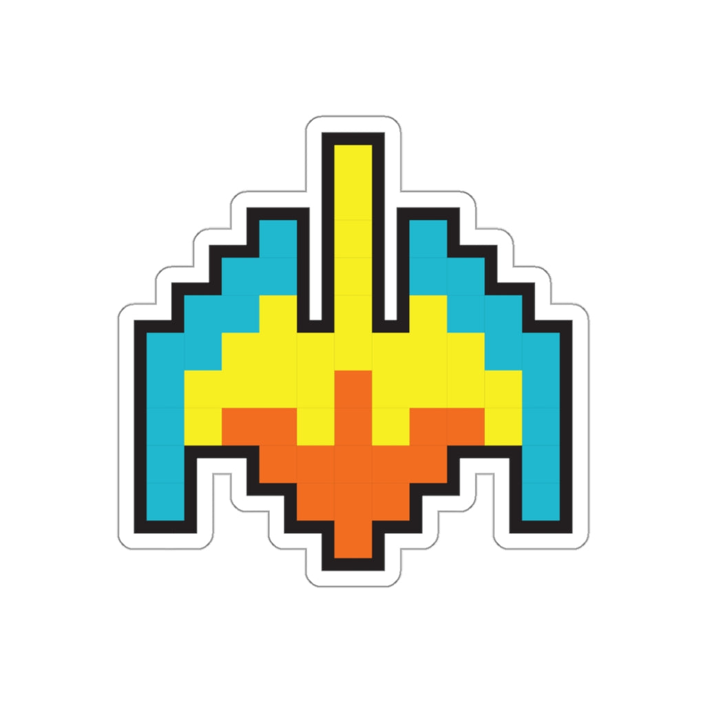 8-bit Legends: Galaga Galaxian Flagship die-cut stickers - Rerun Designs