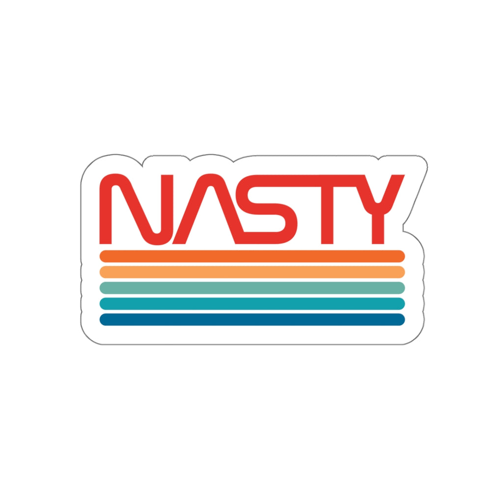 NASTY vintage rainbow NASA logo inspired die-cut stickers