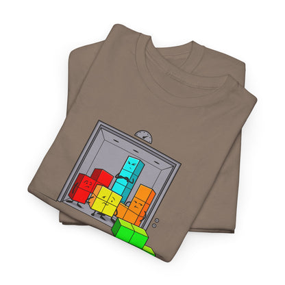 NES Tetris-inspired crowded elevator character mascot unisex t-shirt