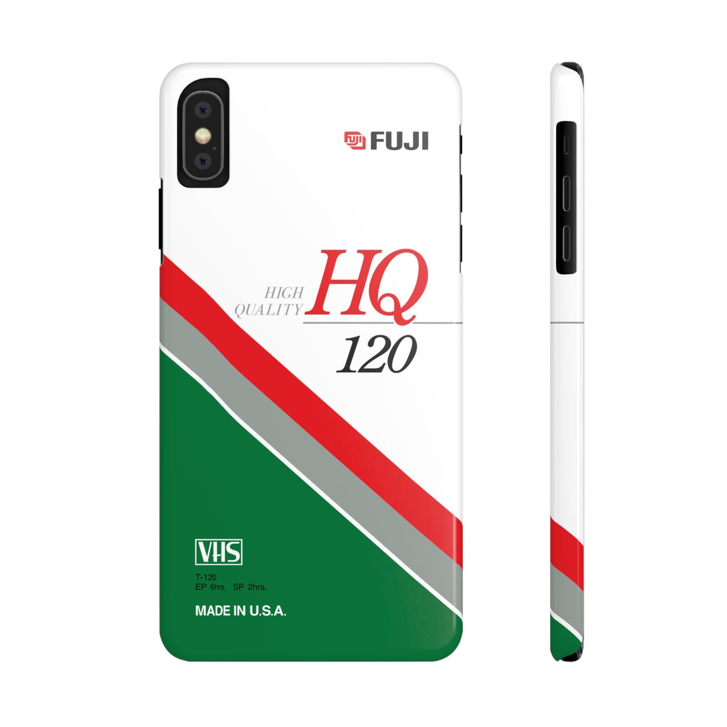 VHS Visions - retro Fuji HQ 120 VHS tape inspired slim iPhone cases