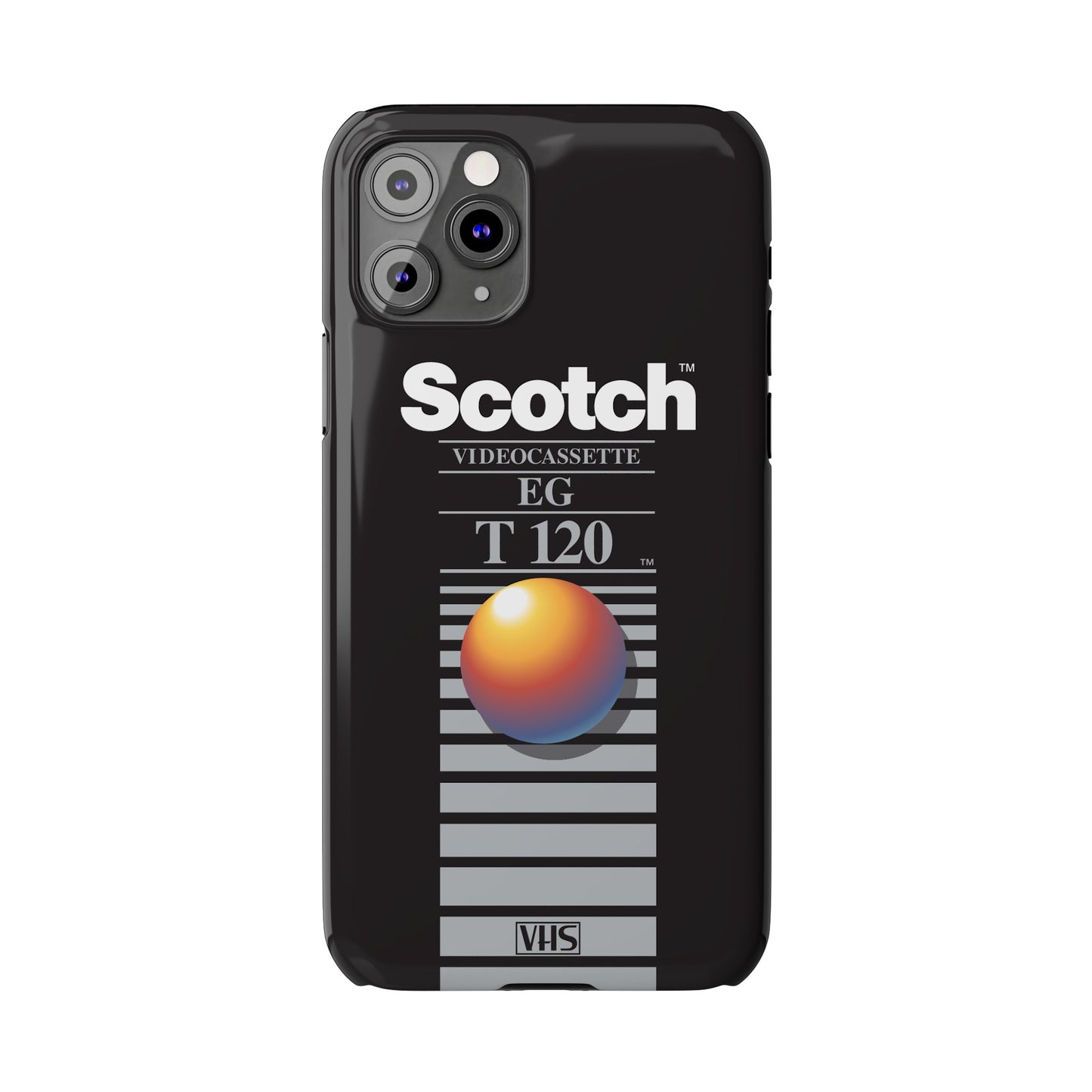 VHS Visions - retro Scotch EG T120 VHS tape inspired slim iPhone cases