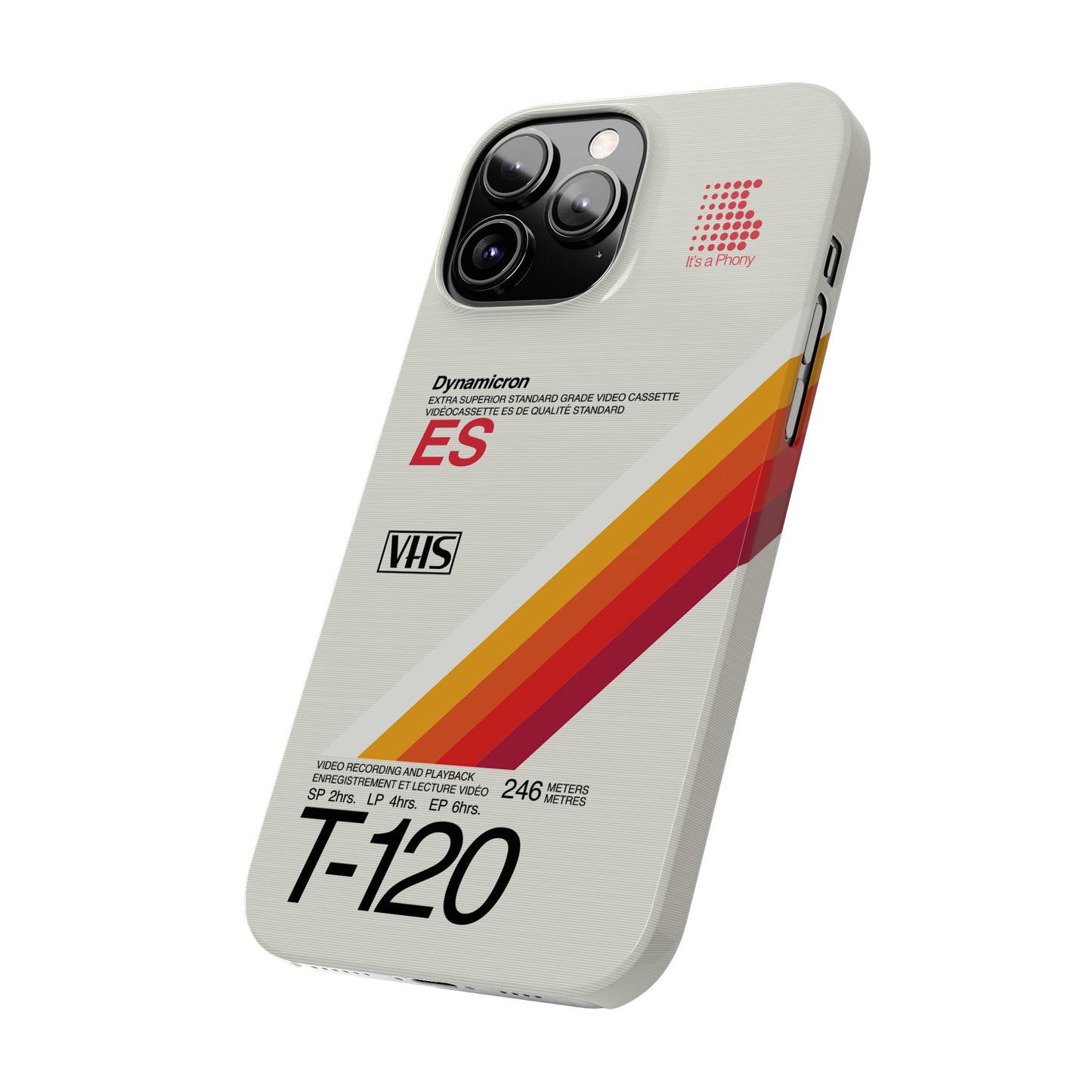 VHS Visions - retro Sony ES T-120 VHS tape inspired slim iPhone cases