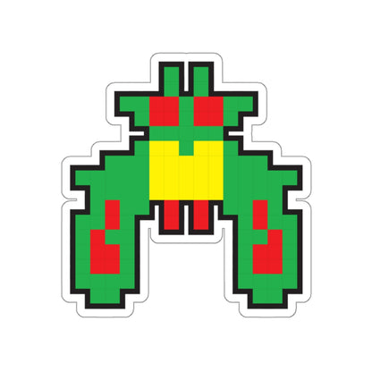 8-bit Legends: Galaga Green Boss die-cut stickers