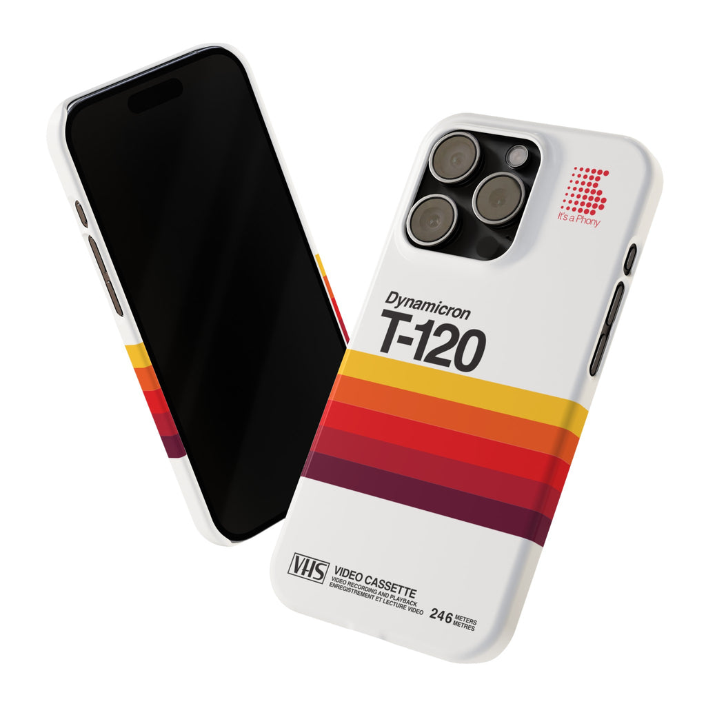 VHS Visions - retro Sony Dynamicron T120 VHS tape inspired slim iPhone cases