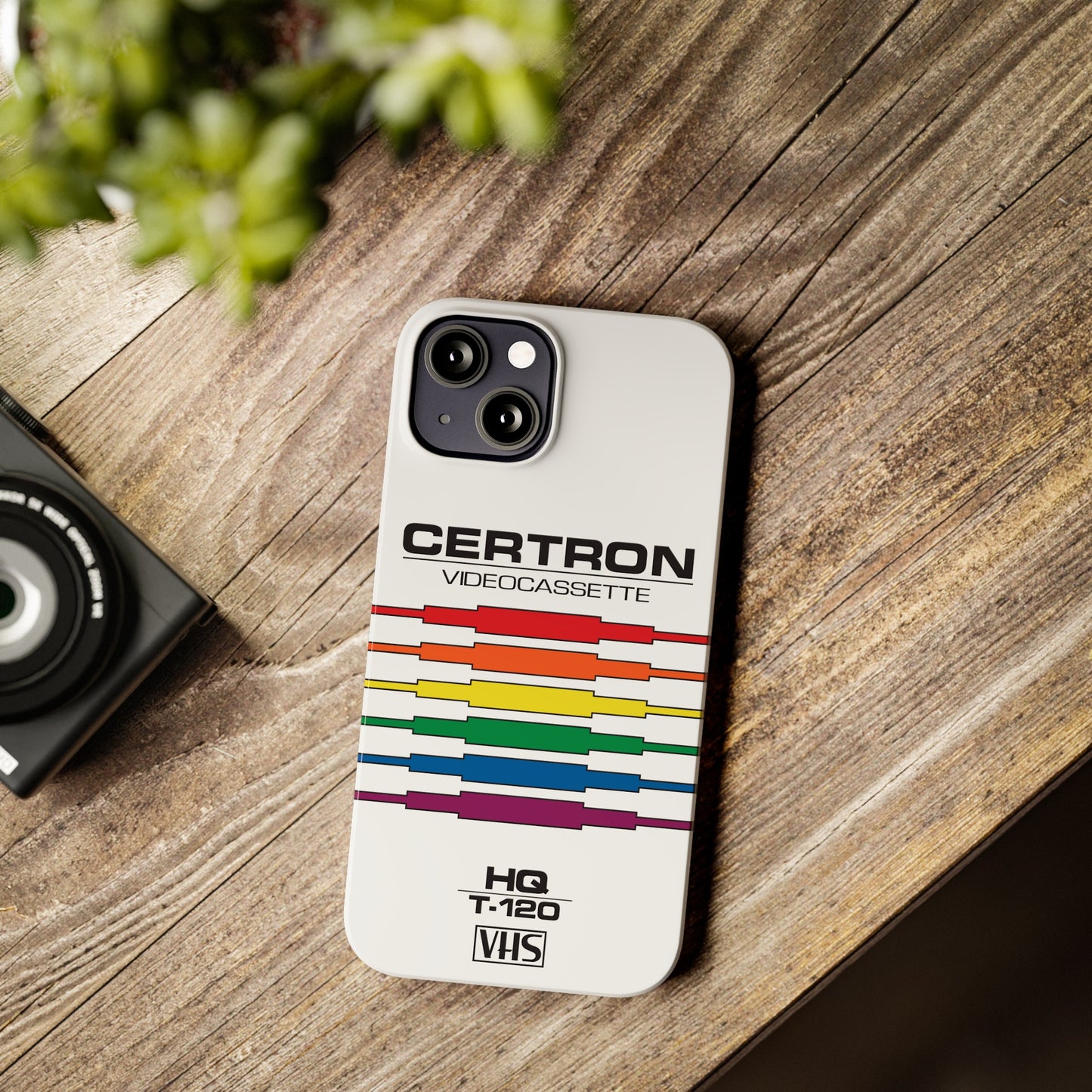 VHS Visions - retro Certron HQ T-120 VHS tape inspired slim iPhone cases