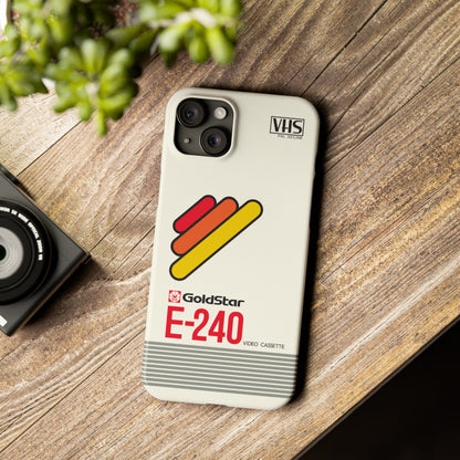 VHS Visions - retro Goldstar E-240 VHS tape inspired slim iPhone cases