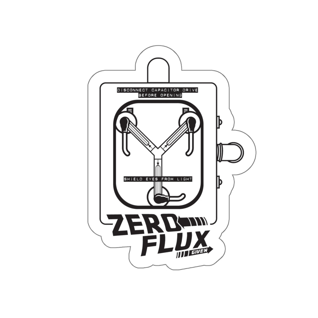 Back to the Future movie inspired "Zero Flux Given" flux capacitor die-cut vinyl sticker - Rerun Designs