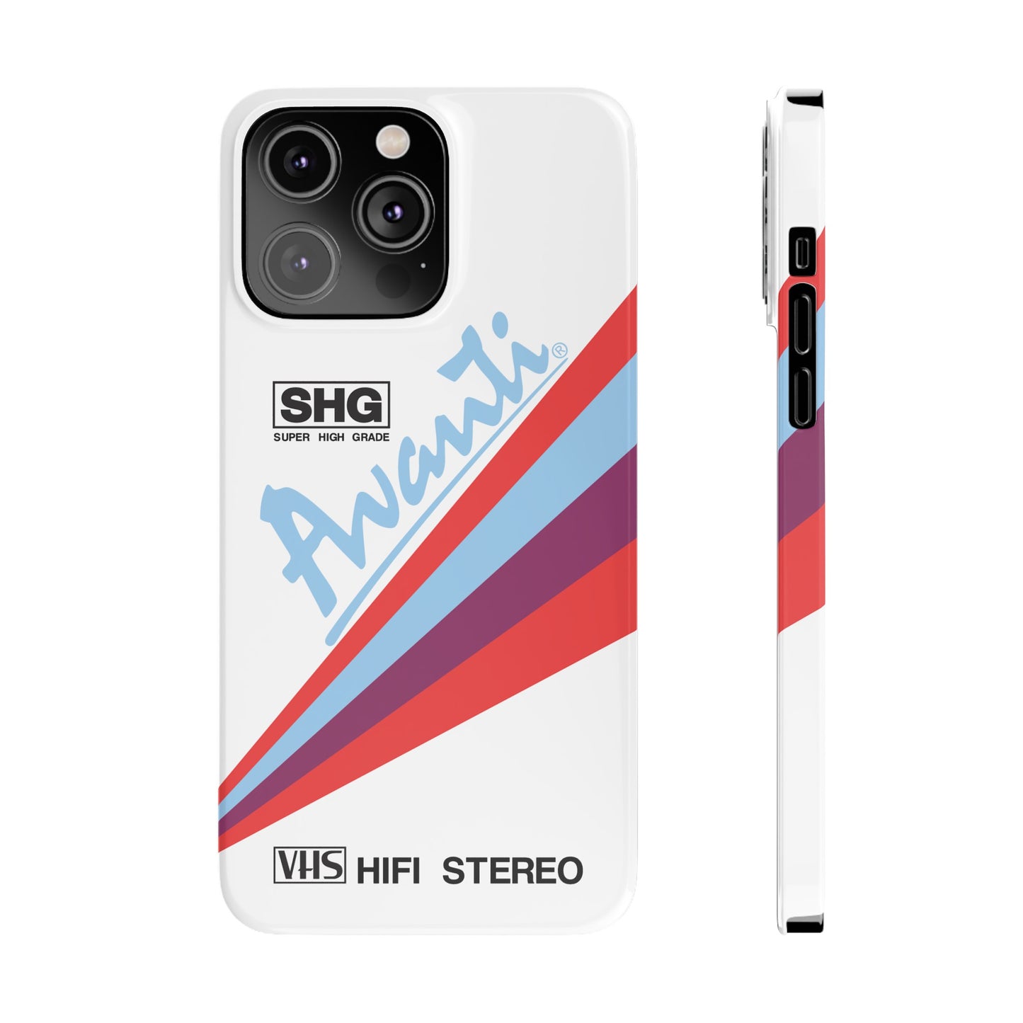 VHS Visions - retro Avanti SHG VHS tape inspired slim iPhone cases