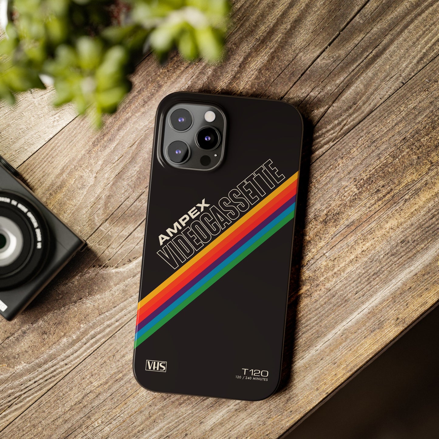 VHS Visions - retro AMPEX T-120 VHS tape inspired slim iPhone cases