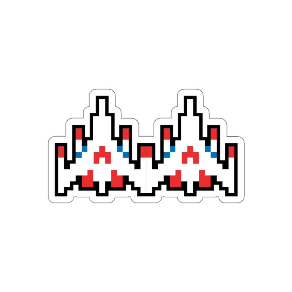 8-bit Legends: Galaga Dual Fighter die-cut stickers - Rerun Designs