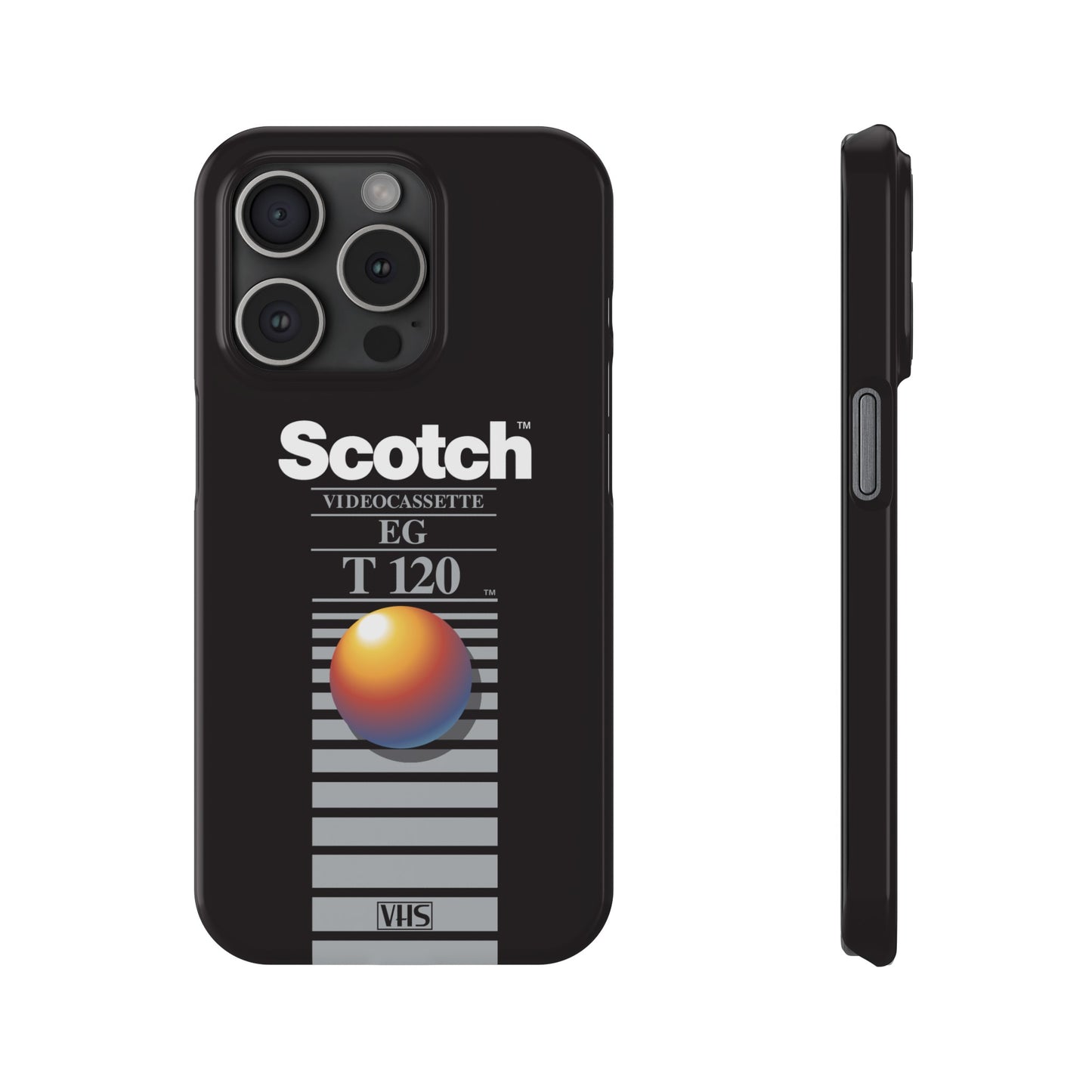 VHS Visions - retro Scotch EG T120 VHS tape inspired slim iPhone cases