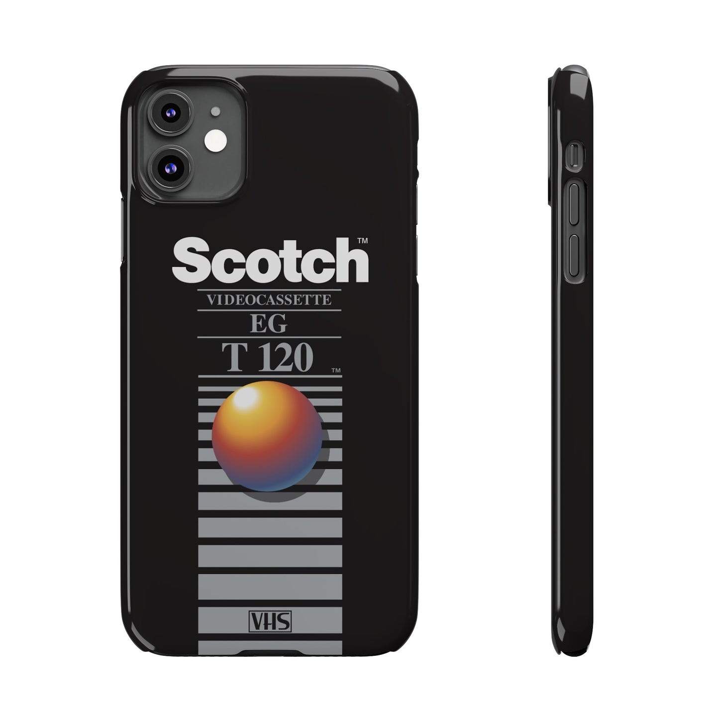 VHS Visions - retro Scotch EG T120 VHS tape inspired slim iPhone cases