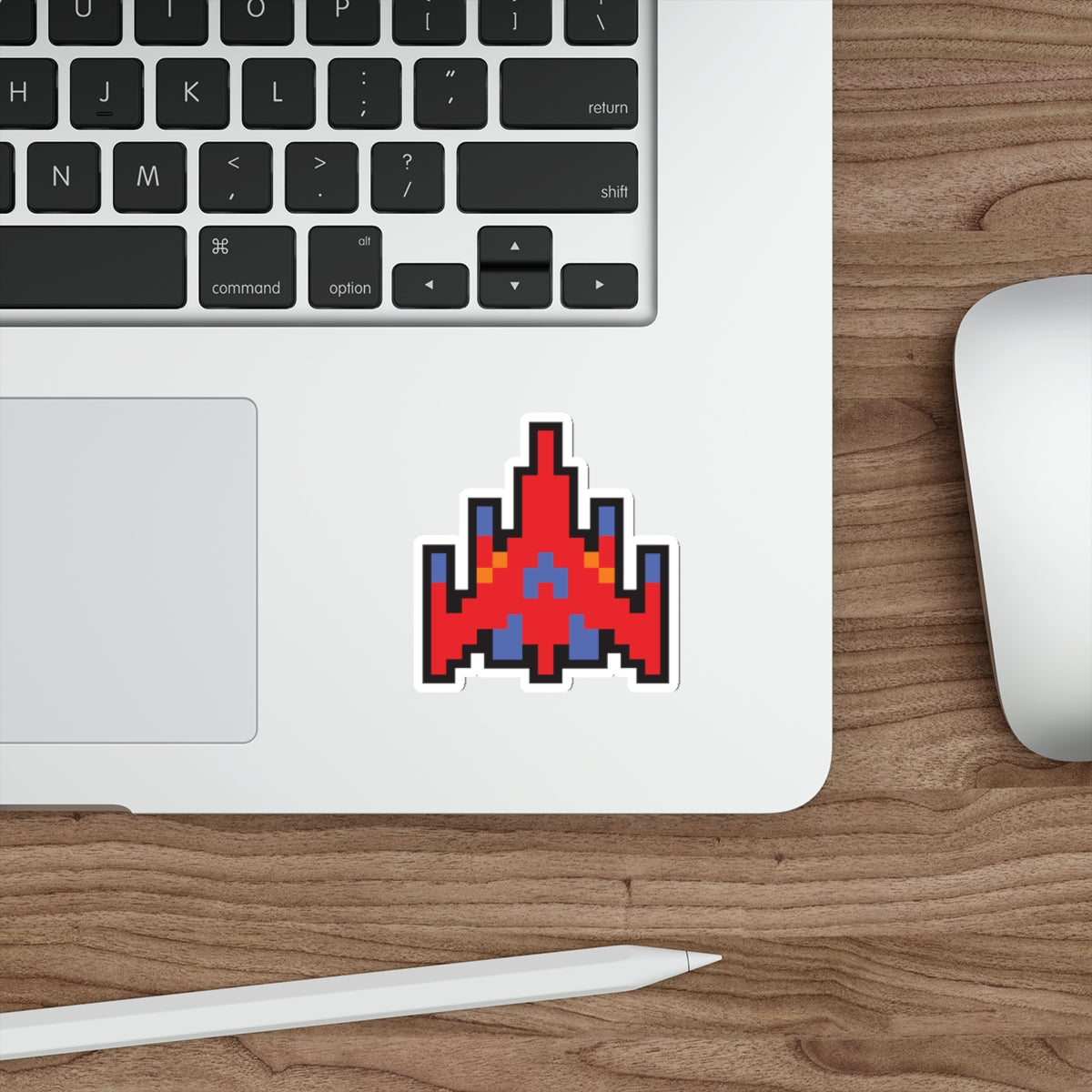 8-bit Legends: Galaga Red Fighter die-cut stickers