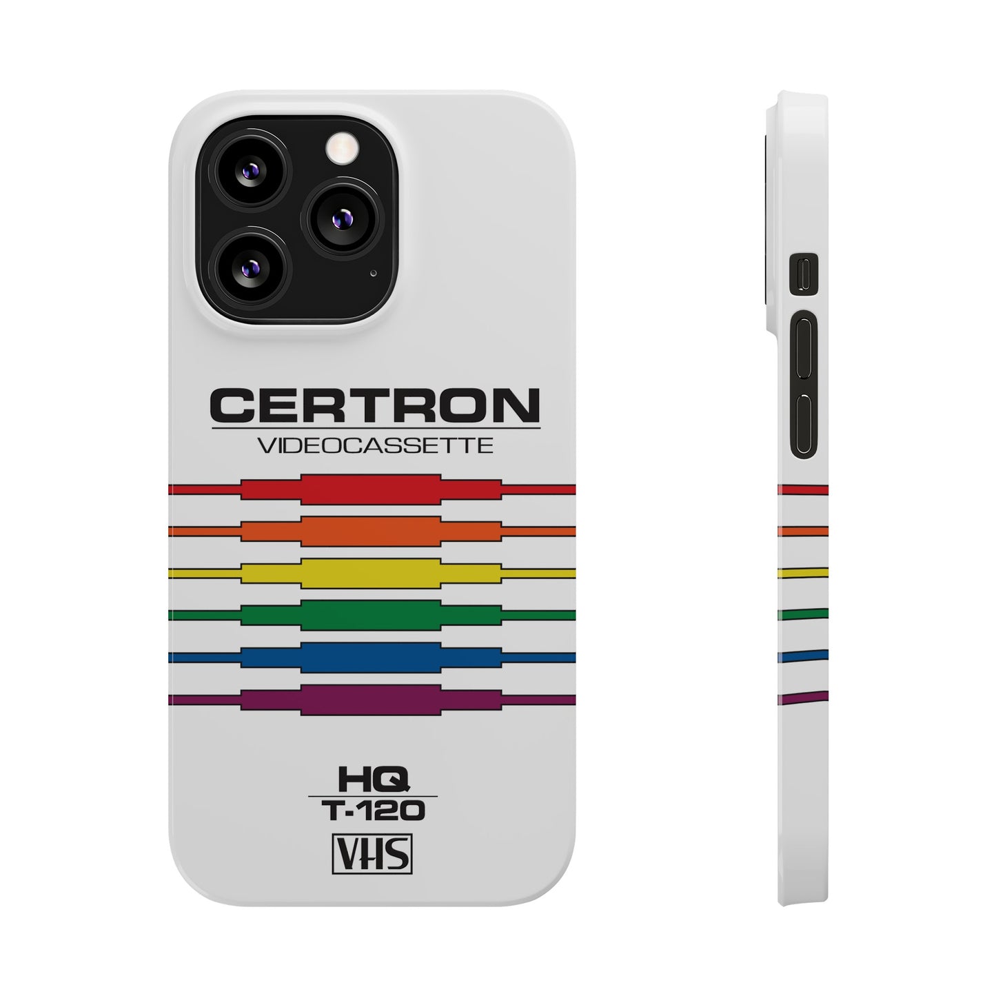 VHS Visions - retro Certron HQ T-120 VHS tape inspired slim iPhone cases