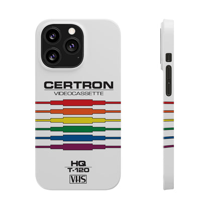 VHS Visions - retro Certron HQ T-120 VHS tape inspired slim iPhone cases