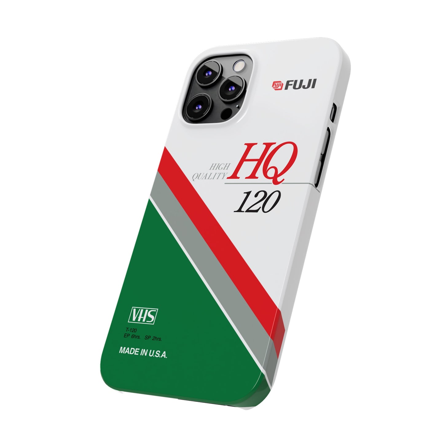VHS Visions - retro Fuji HQ 120 VHS tape inspired slim iPhone cases