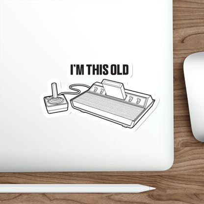 I'm this old - retro gaming console vinyl die cut sticker