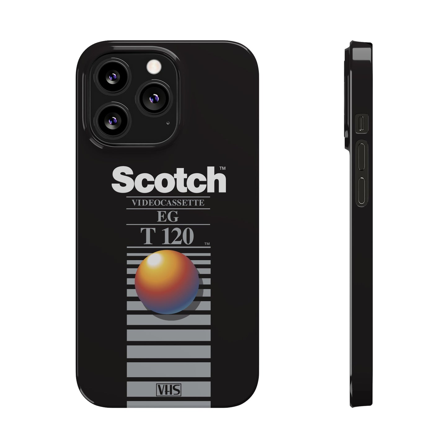 VHS Visions - retro Scotch EG T120 VHS tape inspired slim iPhone cases