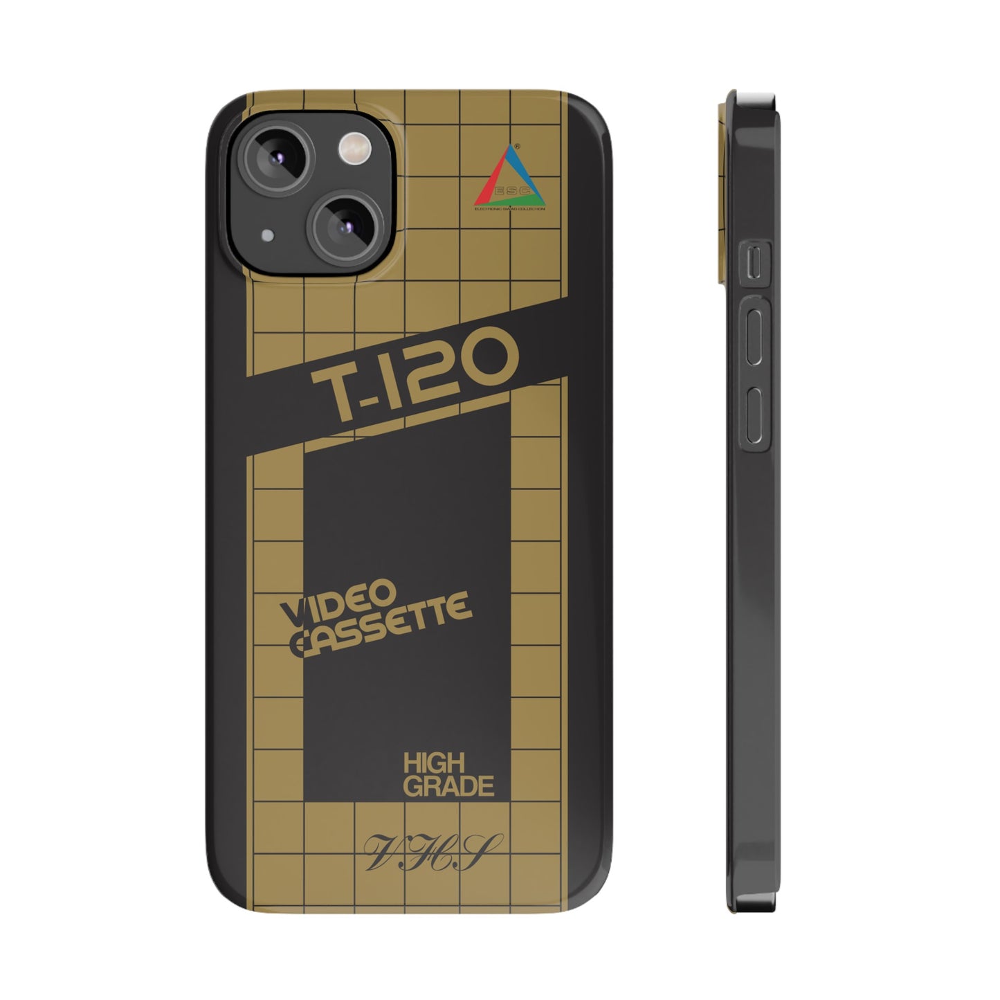 VHS Visions - retro ESC T-120 VHS tape inspired slim iPhone cases