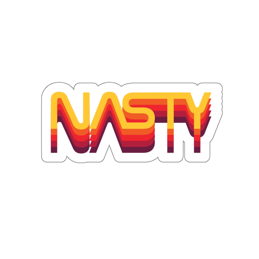 NASTY vintage sunset vibes NASA logo inspired die-cut stickers - Rerun Designs