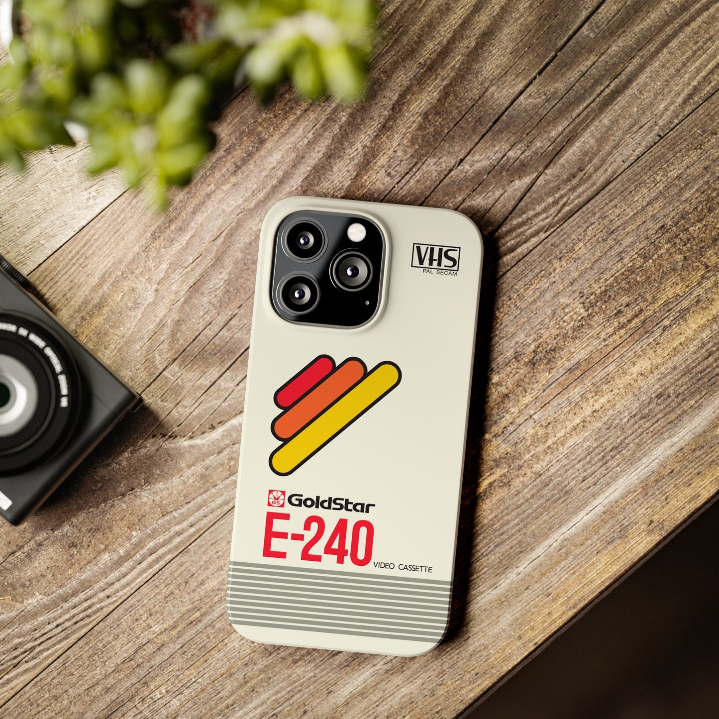 VHS Visions - retro Goldstar E-240 VHS tape inspired slim iPhone cases