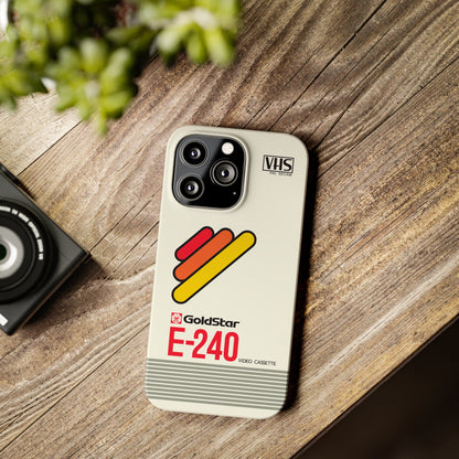 VHS Visions - retro Goldstar E-240 VHS tape inspired slim iPhone cases
