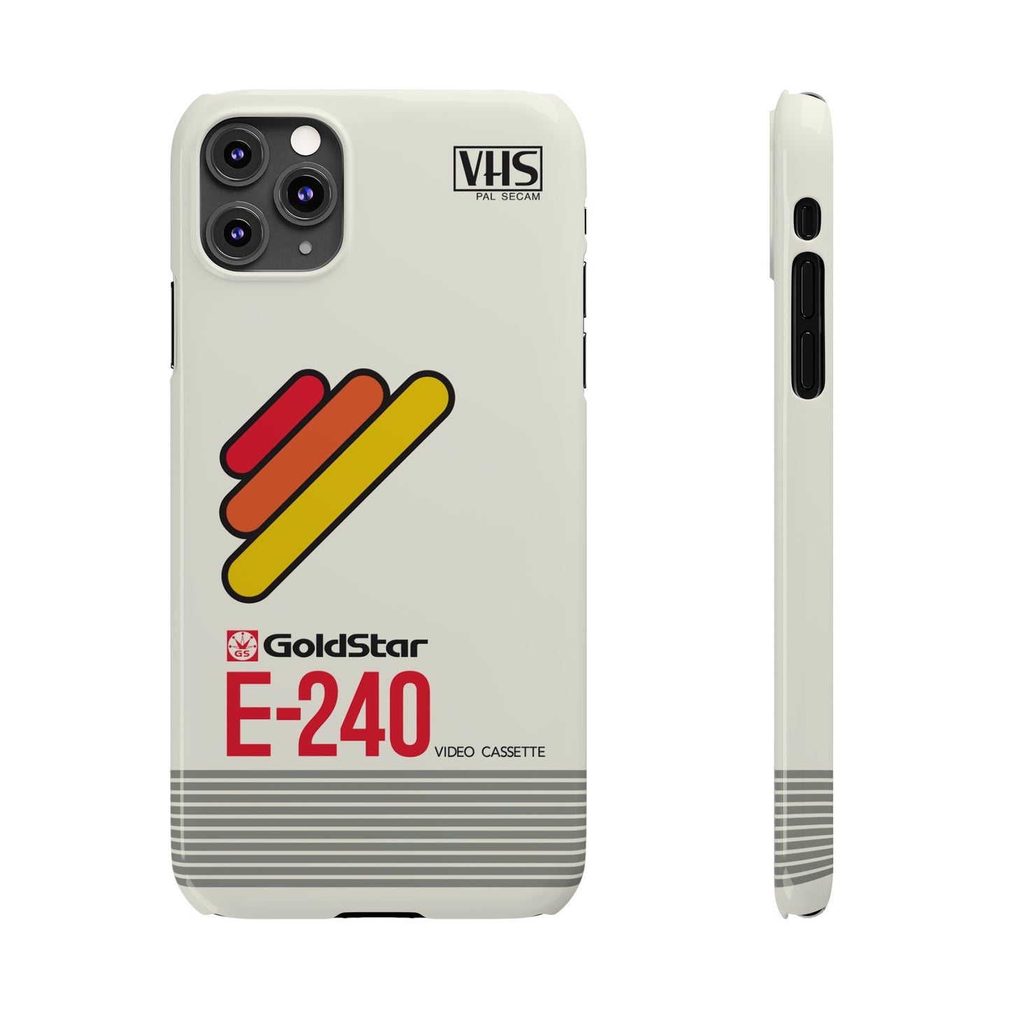 VHS Visions - retro Goldstar E-240 VHS tape inspired slim iPhone cases