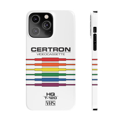 VHS Visions - retro Certron HQ T-120 VHS tape inspired slim iPhone cases