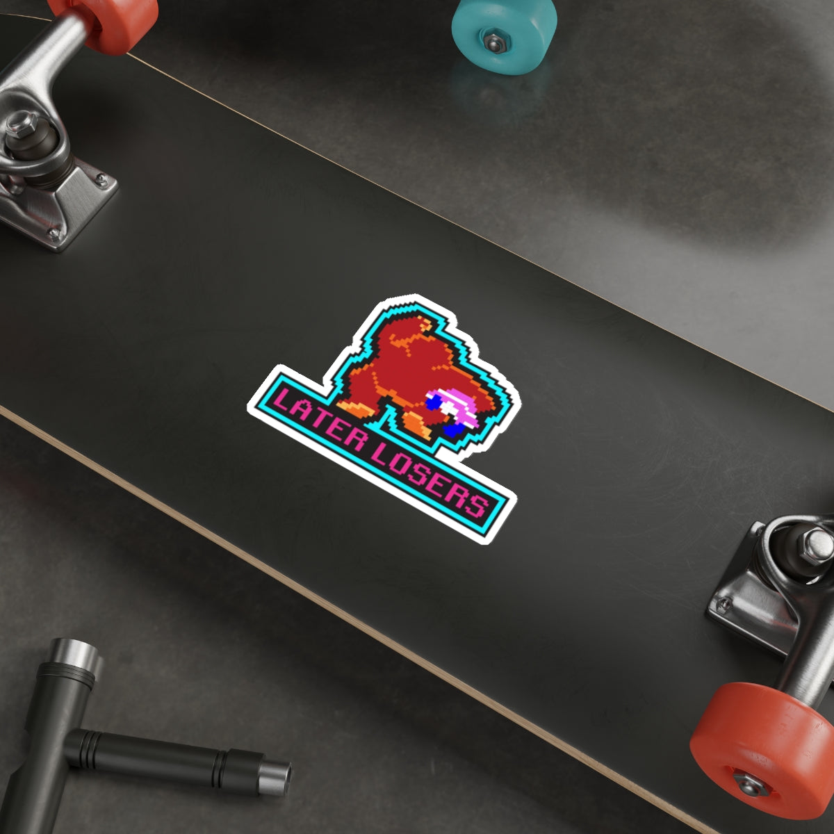 8-bit Legends: DonkeyKong "LATER LOSERS" die-cut stickers - Rerun Designs