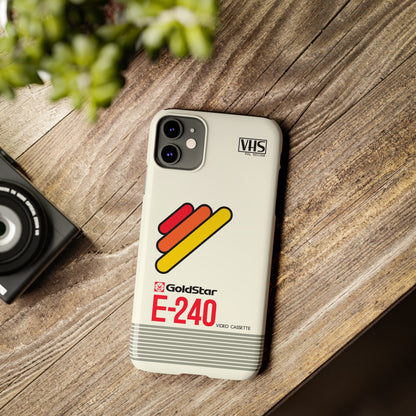 VHS Visions - retro Goldstar E-240 VHS tape inspired slim iPhone cases
